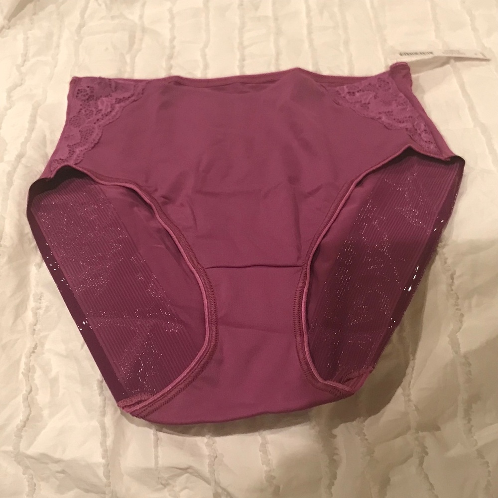 SOMA VANISHING TUMMY WITH LACE, MODERN BRIEF PANTY IN PRISM PURPLE NWT